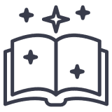 A book with stars on it is shown.